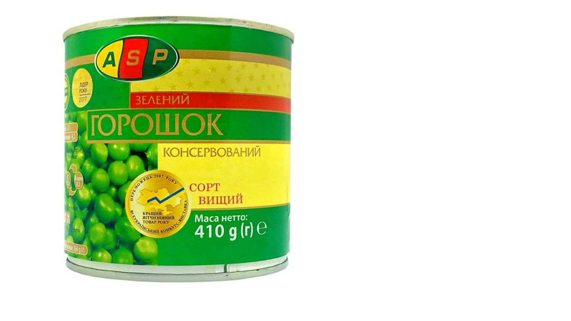 Горошок зелений ASP консервований, 410г